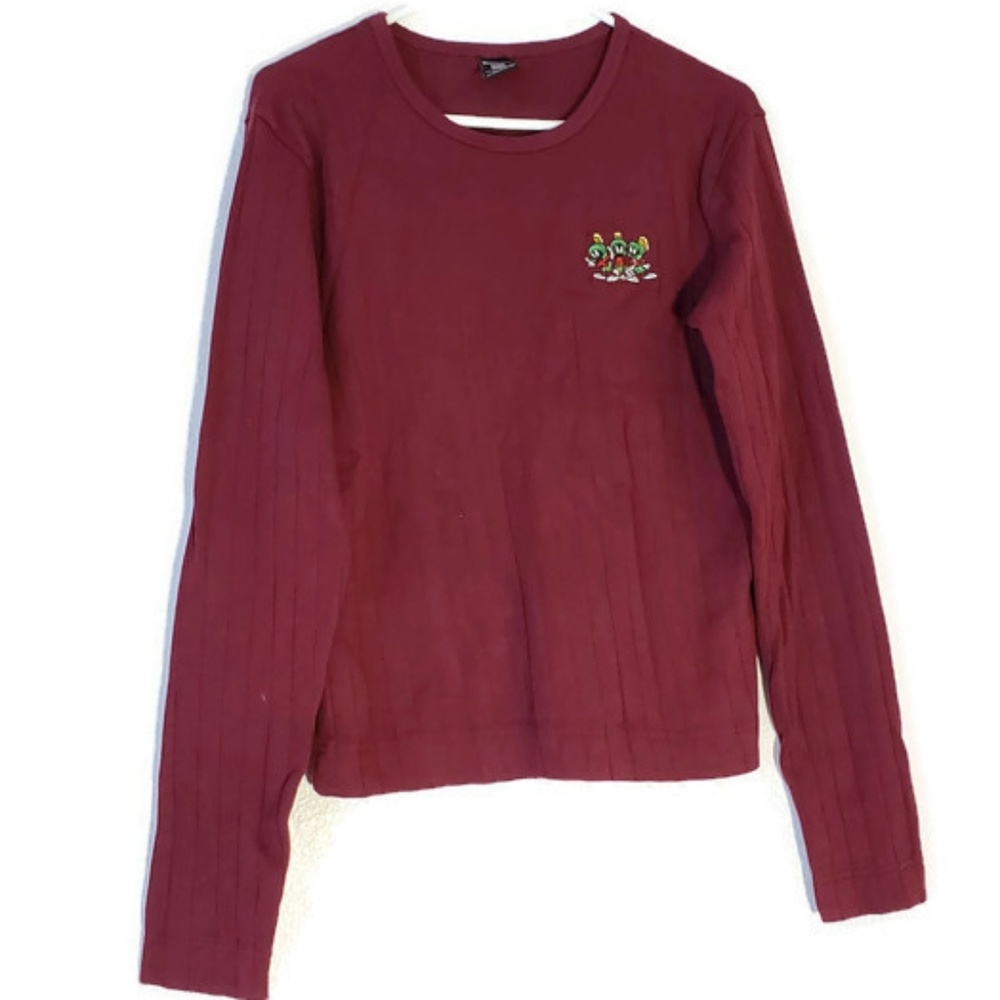 Warner Bros. burgandy Marvin the Martian sweater